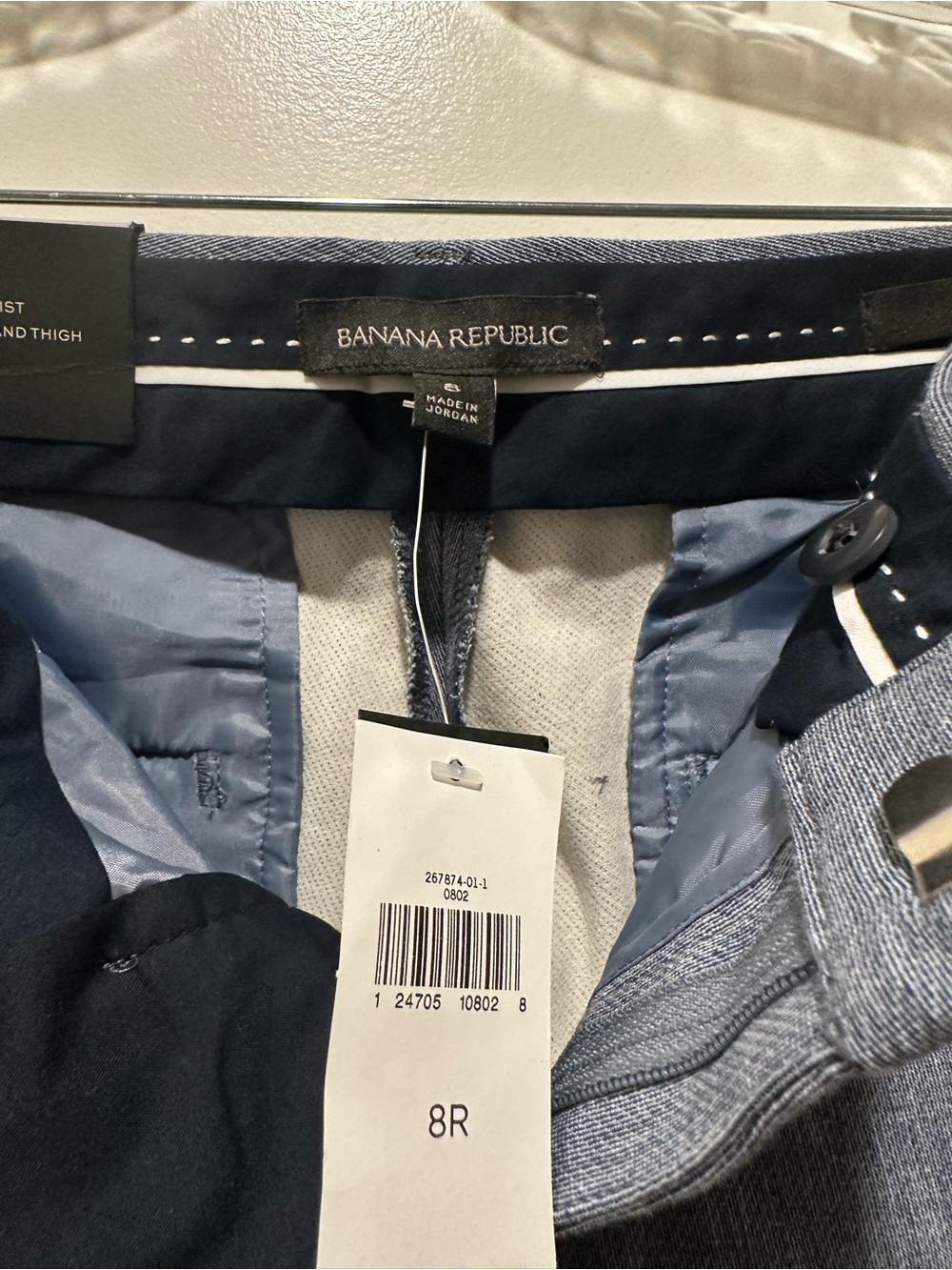 NWT Banana Republic Sloan Blue/Grey Dress Pants Size 8R - Picture 3 of 5